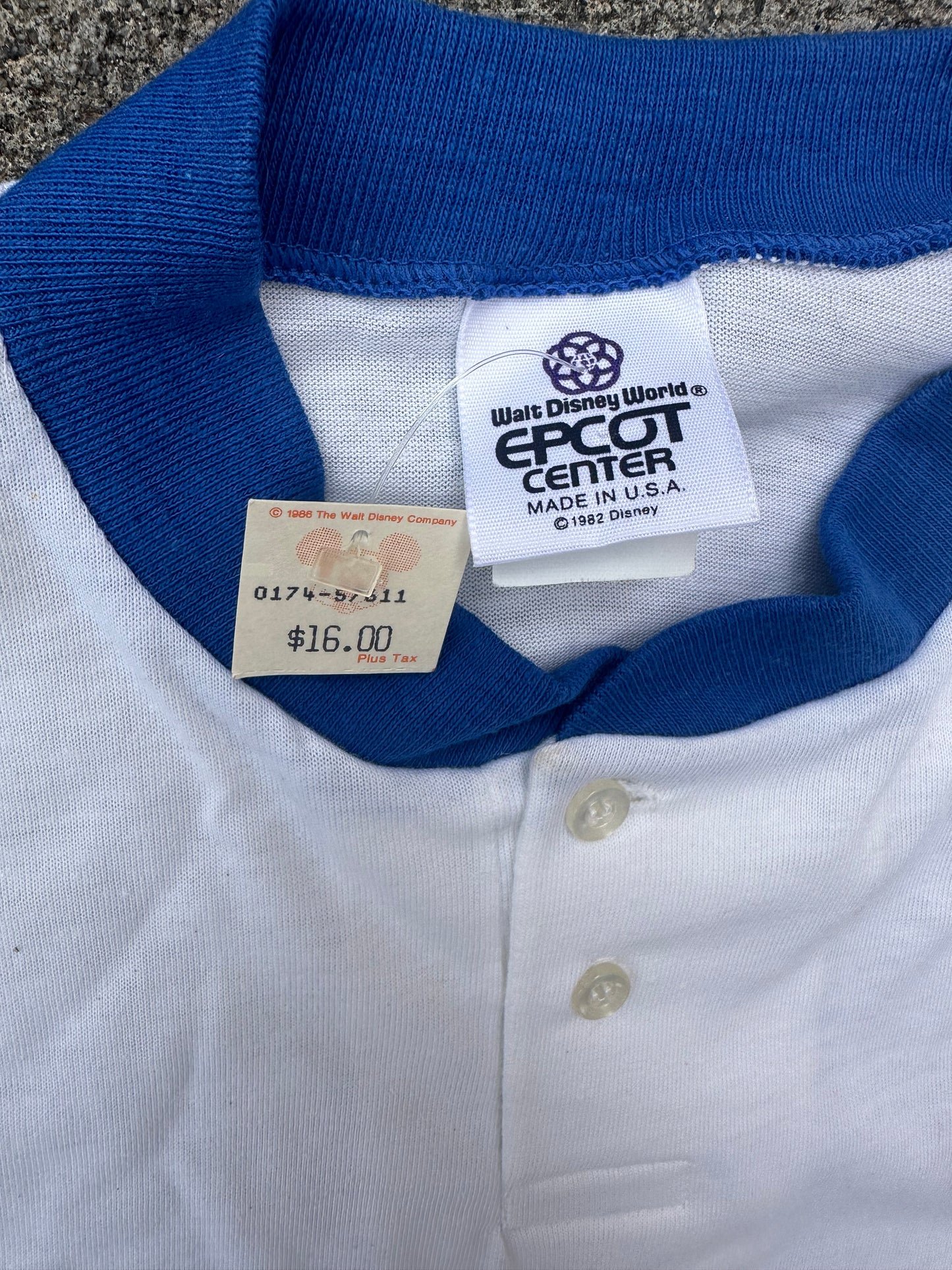 (M) 80’s Epcot Mickey button up Tee