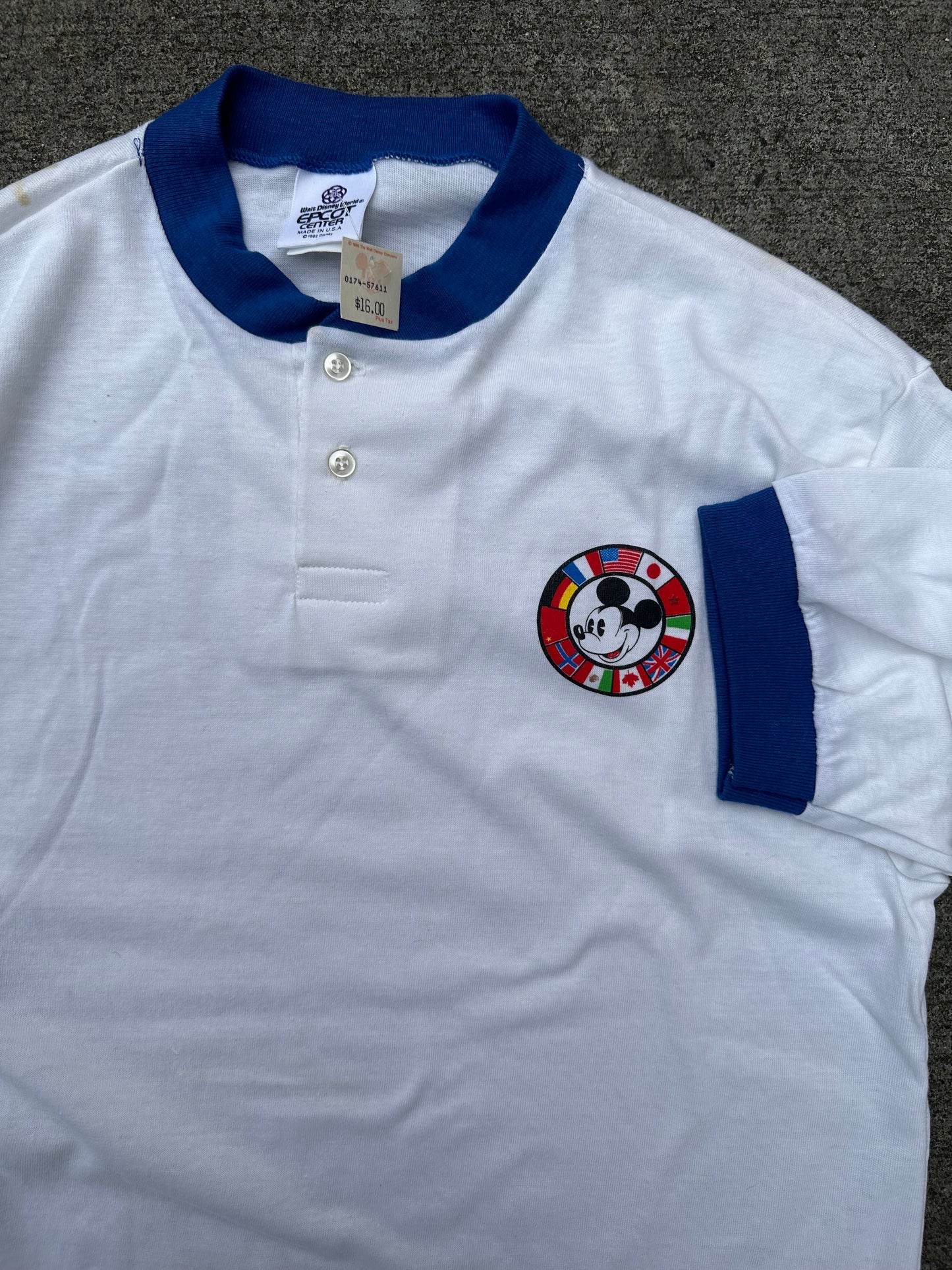 (M) 80’s Epcot Mickey button up Tee